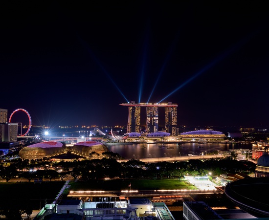 VIEWS FROM ROOMS FACING MARINA BAY Peninsula Excelsior Hotel Singapore 